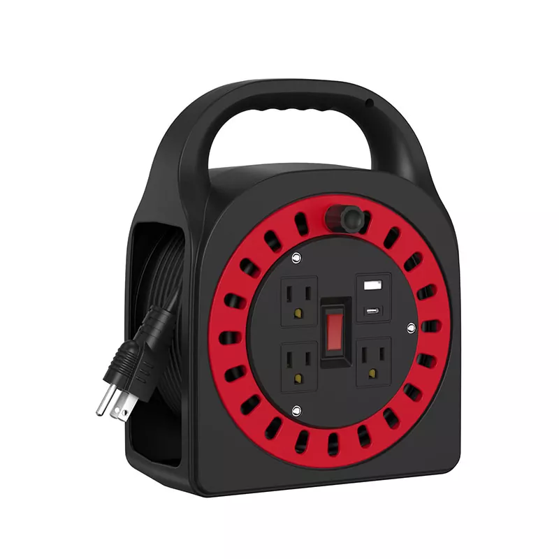 3 அவுட்லெட்டுகள் யூ.எஸ்.பி பிளாஸ்டிக் கார்ட் ரீல் 50 அடி 3 அவுட்லெட்டுகள் யூ.எஸ்.பி பிளாஸ்டிக் கார்ட் ரீல் 50 அடி