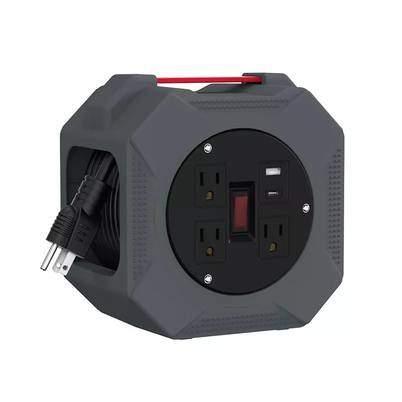 3 கடைகள் Usb2.4a பிளாஸ்டிக் தண்டு ரீல் 30 அடி 3 கடைகள் Usb2.4a பிளாஸ்டிக் தண்டு ரீல் 30 அடி