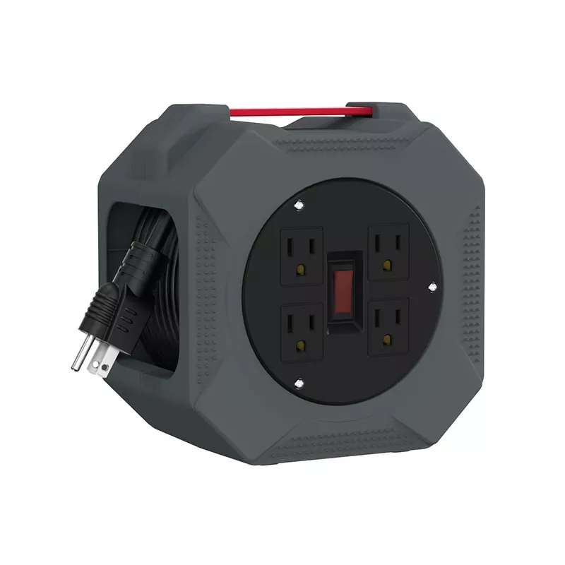 4 விற்பனை நிலையங்கள் பிளாஸ்டிக் தண்டு ரீல் 30 அடி 4 விற்பனை நிலையங்கள் பிளாஸ்டிக் தண்டு ரீல் 30 அடி