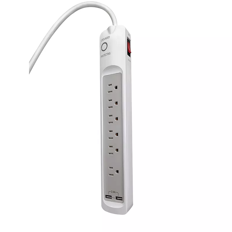 6 அவுட்லெட்டுகள் Usb 2.4a பவர் ஸ்ட்ரிப்